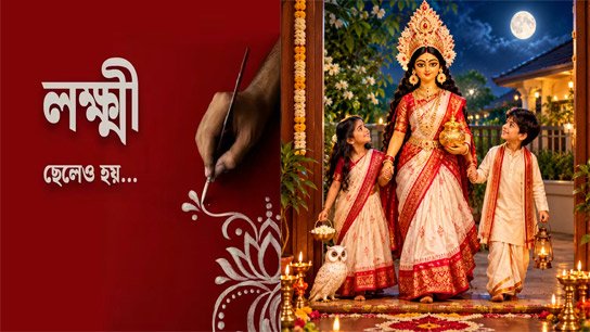 New idea for Kojagari night! May Lakshmi come to everyone's home, holding the hand of a girl, holding the hand of a boy too