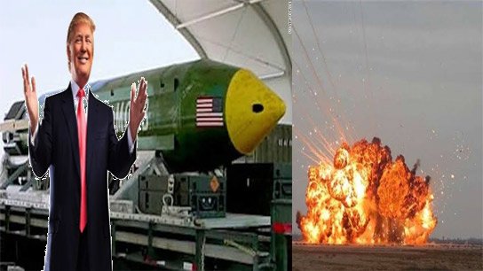 Fears of war again after not receiving Nobel Prize! Trump's Pentagon plans to drop nuclear-powered bomb 'MOAB' on Iran