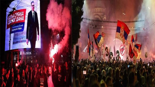 Students overturn president's mattress in Serbia