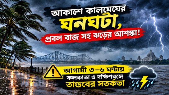 Dark clouds in the sky, threat of storm with strong lightning! Warning of violence in Kolkata and South Bengal in the next 3-6 hours