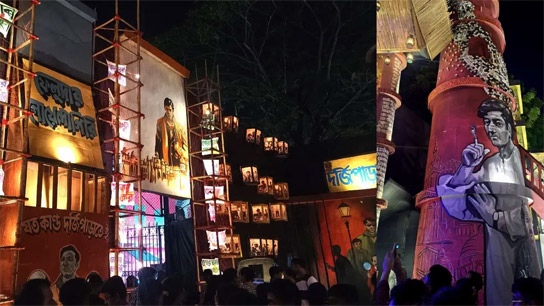 Theme of the Darjipara Sarvajanin in North Kolkata on Detective Feluda